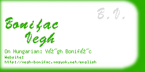 bonifac vegh business card